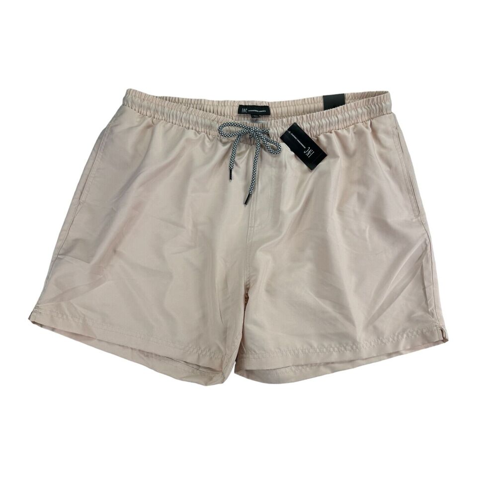 INC Mens Regular Fit Quick Dry Solid 5" Swim Trunks Light Peach Pink 2XL